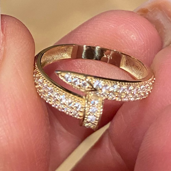 New Solid 14K Gold designer Nail Ring - Picture 6 of 16